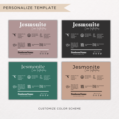 Jesmonite Care Card Template | Canva Template