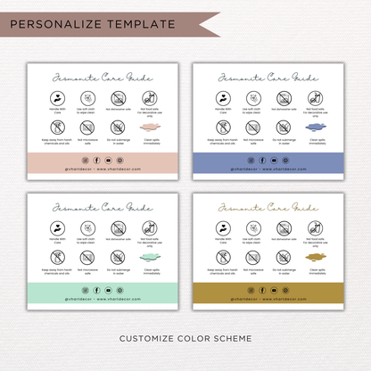 Jesmonite Care Card | Canva Template