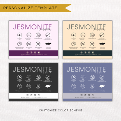 Jesmonite Care Card | Canva Template