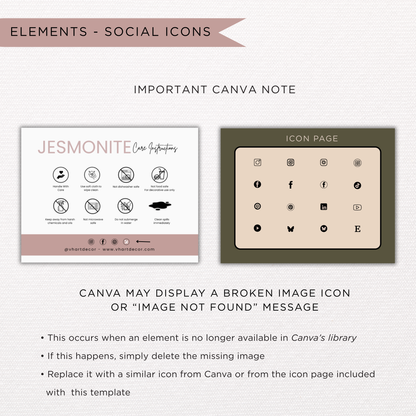 Jesmonite Care Card | Canva Template