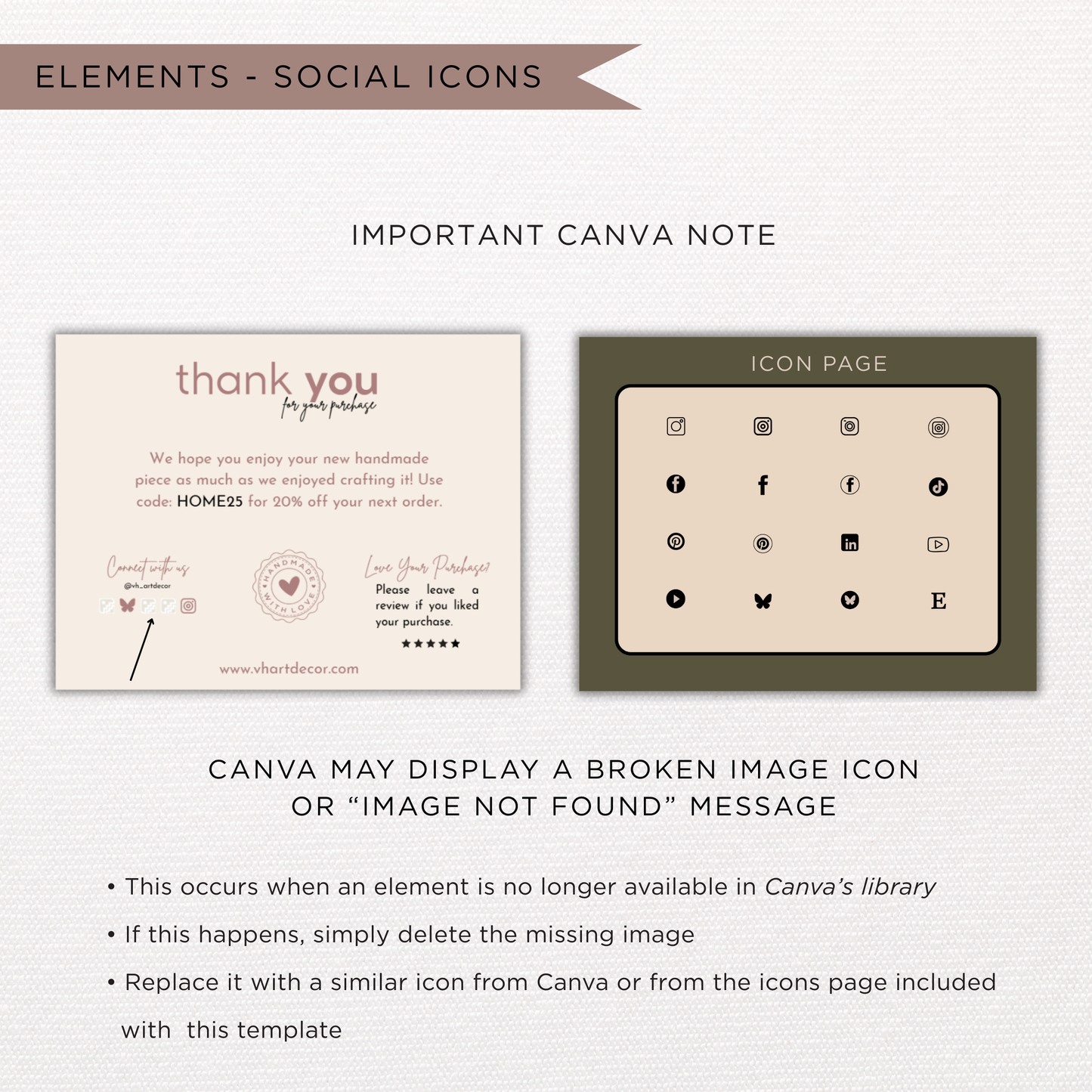 Jesmonite Care Card | Canva Template
