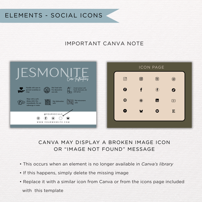 Jesmonite Care Card Template | Editable in Canva