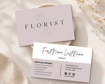 Floral Business Card | Canva Template