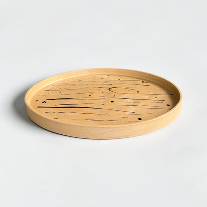 Large Circle Accent Tray | Light Brown & Black