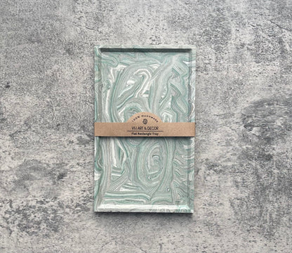 Flat Rectangle Tray | Green, Grey