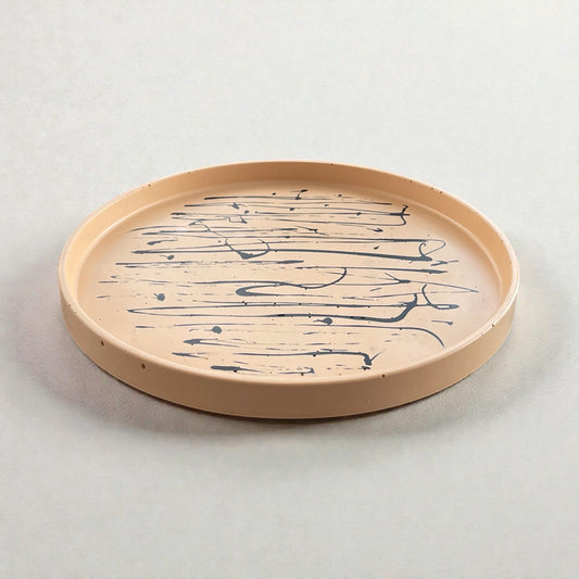 Medium Circle Tray | Orange & Black