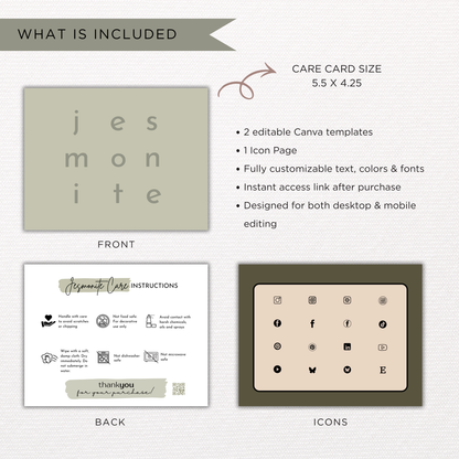 Jesmonite Care Card | QR Code