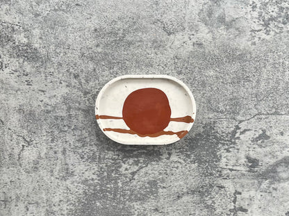 Oval Trinket Dish | Red, White, Terracotta