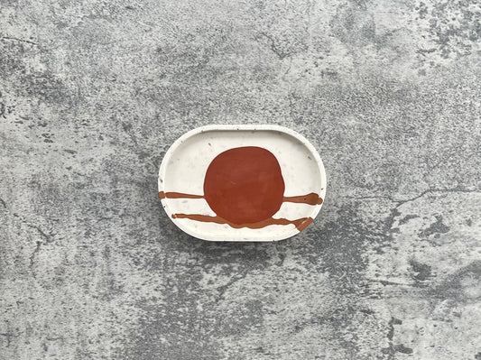 Oval Trinket Dish| Red, White, Terracotta