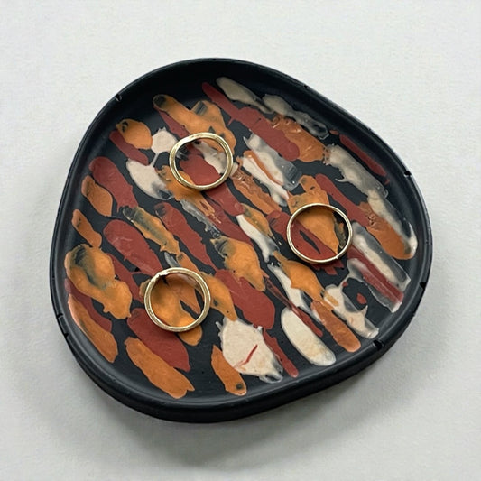 Small Triangle Trinket | Black, Orange