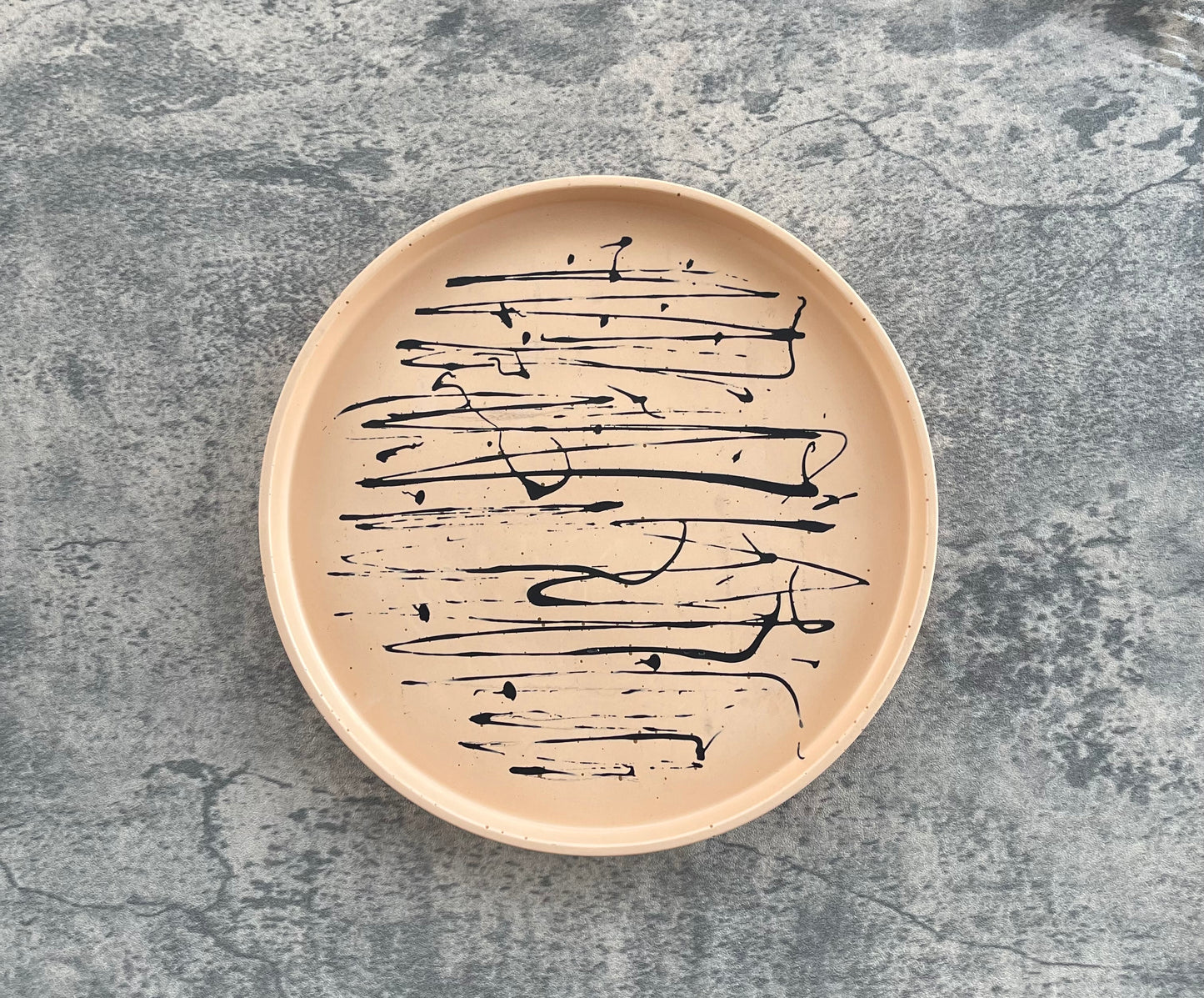 Medium Circle Tray | Orange & Black