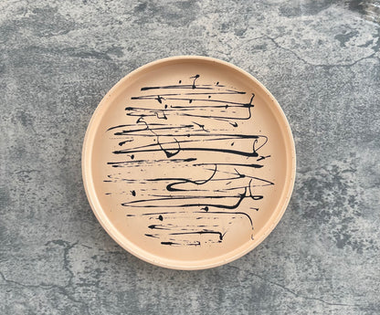 Medium Circle Tray | Orange & Black