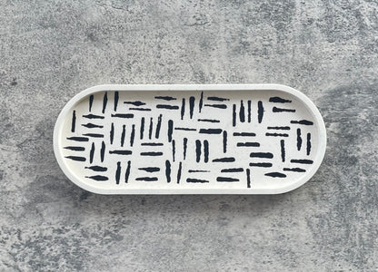 Large Oval Tray | Black, Off White