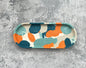 Large Oval Tray | Grey, Orange, Green