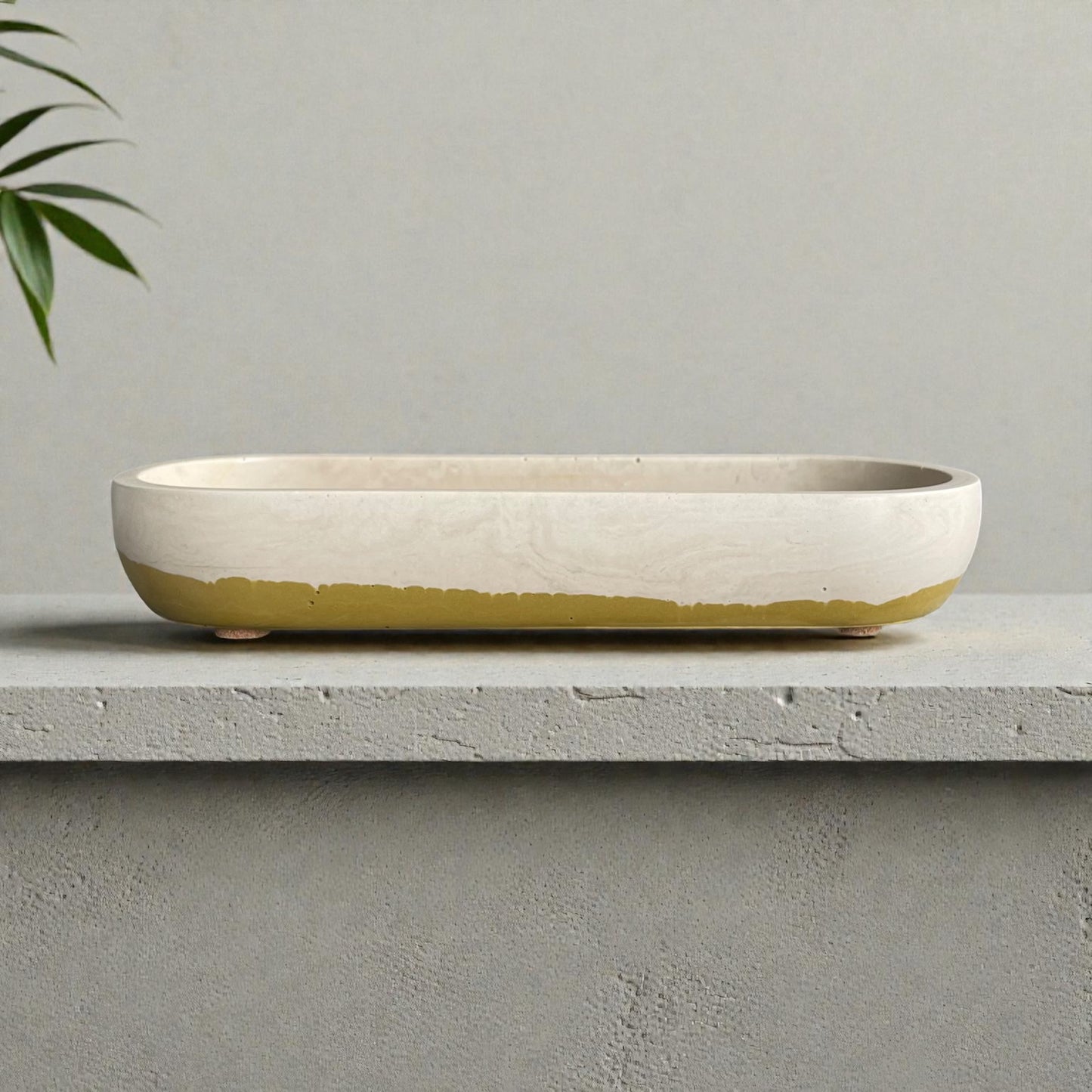 Accent Bowl | Beige + Green