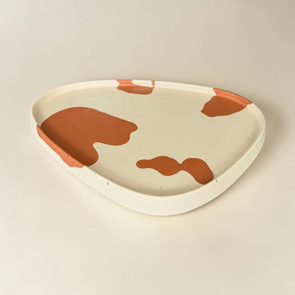 Large Triangle Tray | Tan + Terracotta