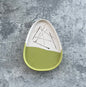 Medium Triangle Tray | Off White & Green