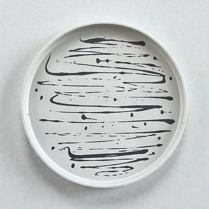 Medium Circle Tray | Grey & Black