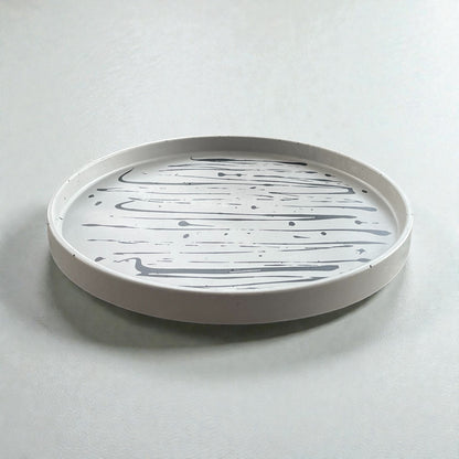 Medium Circle Tray | Grey & Black