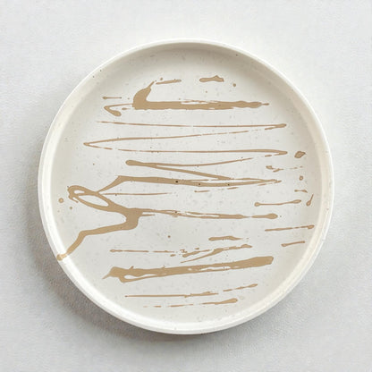 Medium Circle Tray | Beige & Brown