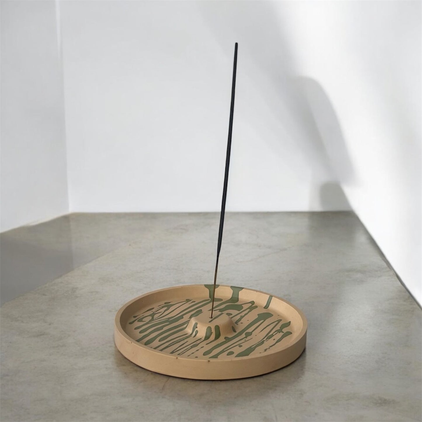 Incense Holder | Tan & Green