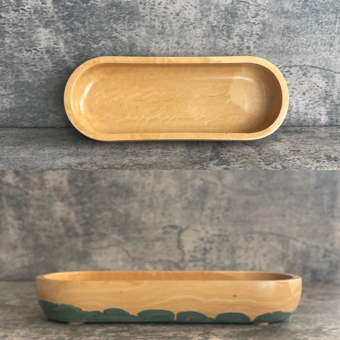 Accent Bowl | Golden Beige + Green