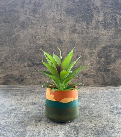 Small Vessel | Green, Orange, Teal