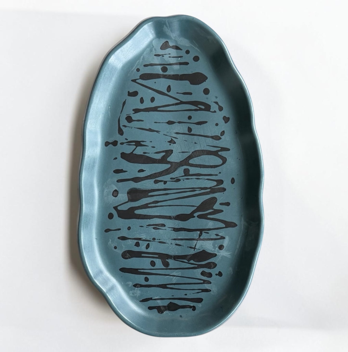 Oval Accent Tray | Blue Design