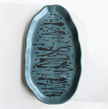 Oval Accent Tray | Blue Design