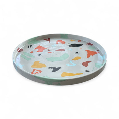 Large Circle Tray | Grey + Orange
