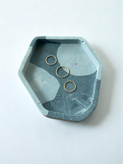 Small Abstract Trinket | Shades of Blue