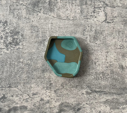 Small Abstract Trinket | Gray + Green
