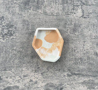 Small Abstract Trinket | White + Orange