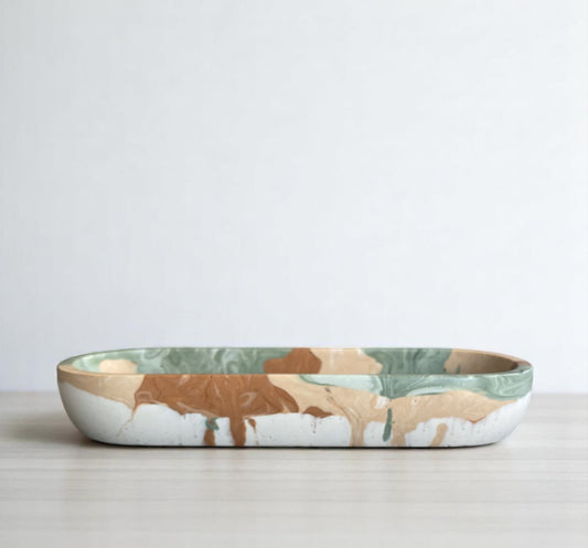 Accent Bowl | Green + Terracotta