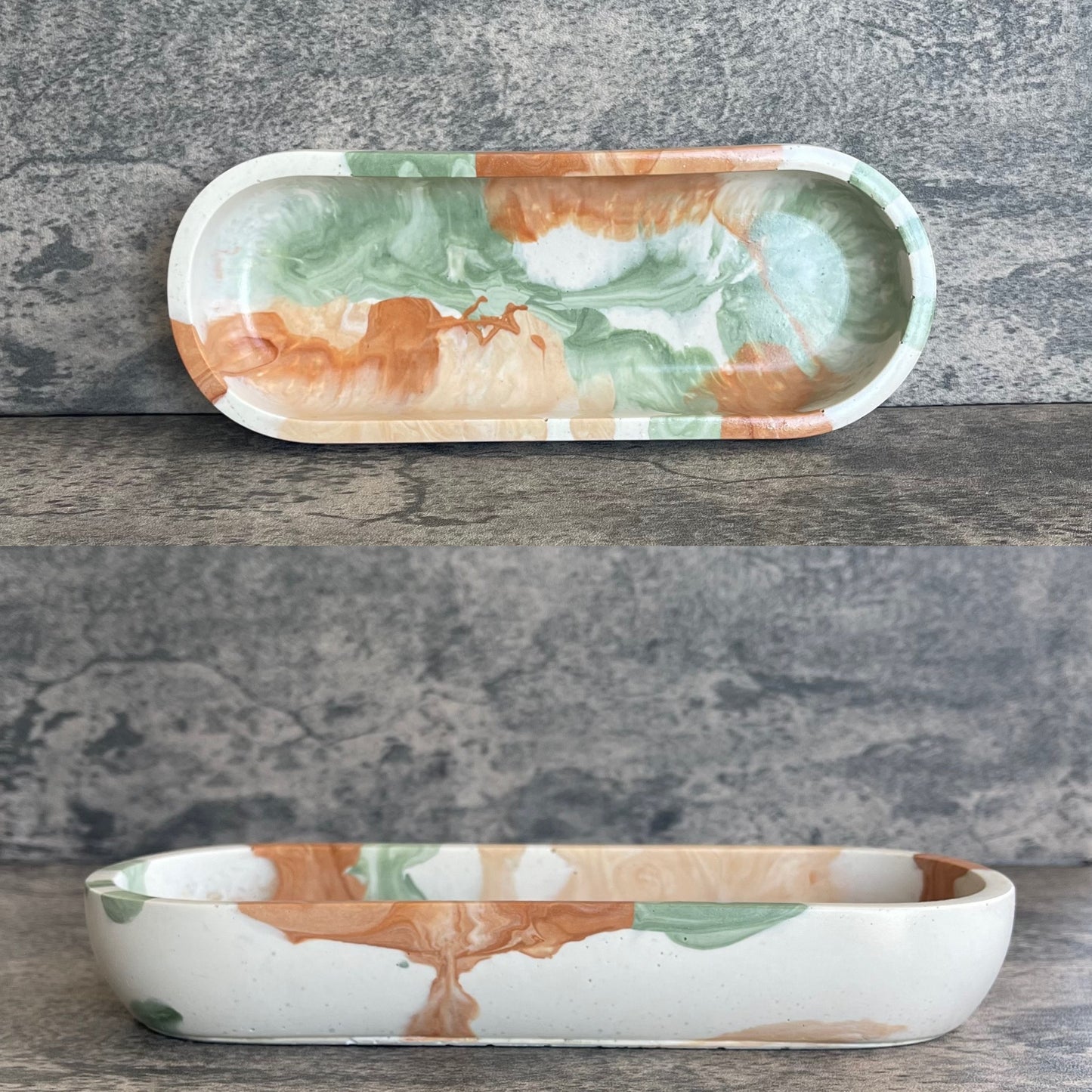 Accent Bowl | Green + Terracotta