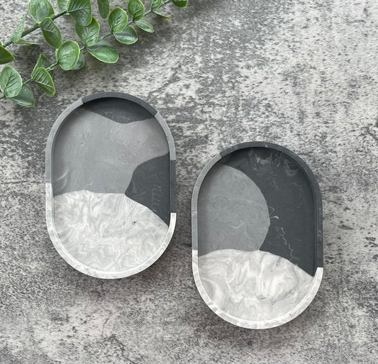 Oval Trinket Dish| Shades of Grey