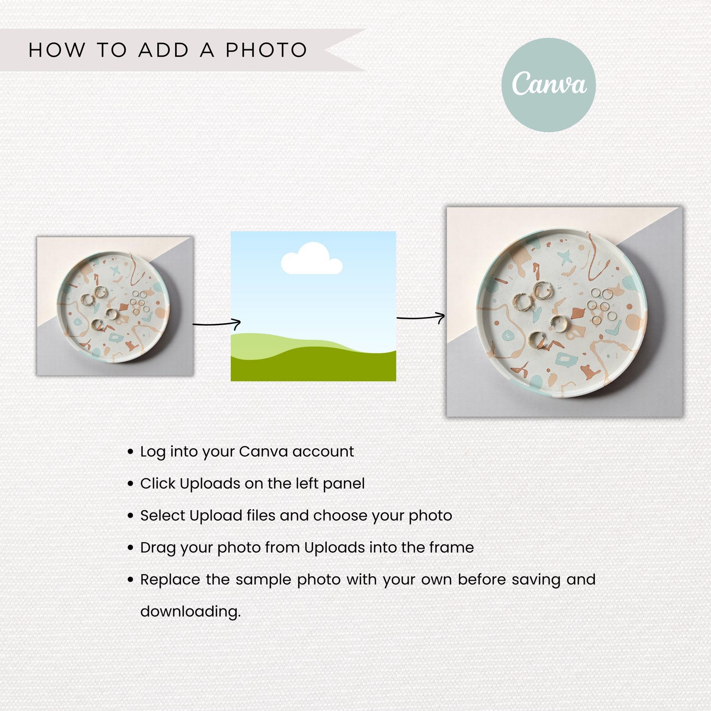 Jesmonite Care Card | Canva Template