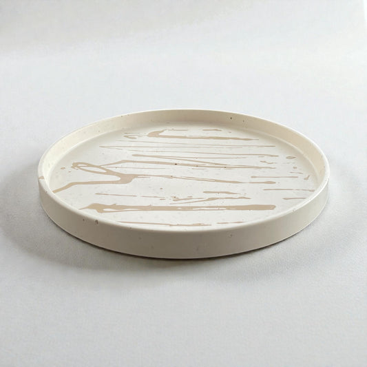 Medium Circle Tray | Beige & Brown
