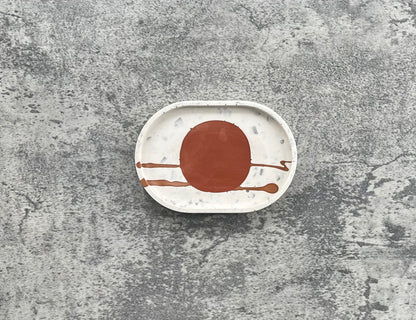 Oval Trinket Dish | Red, White, Terracotta