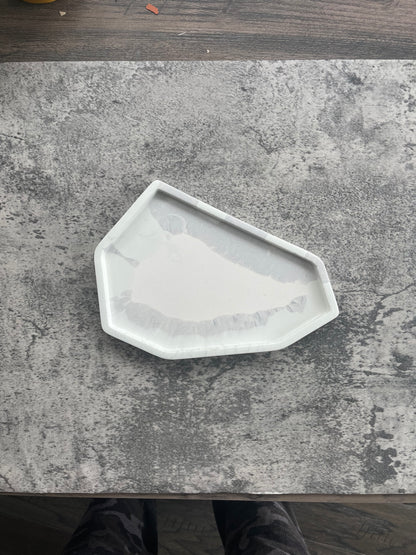 Medium Abstract Tray | Grey and Light Blue