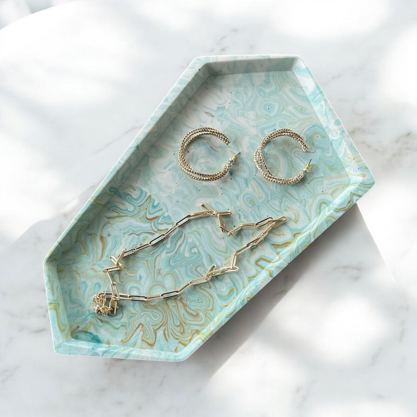 Small Accent Tray | Green + White
