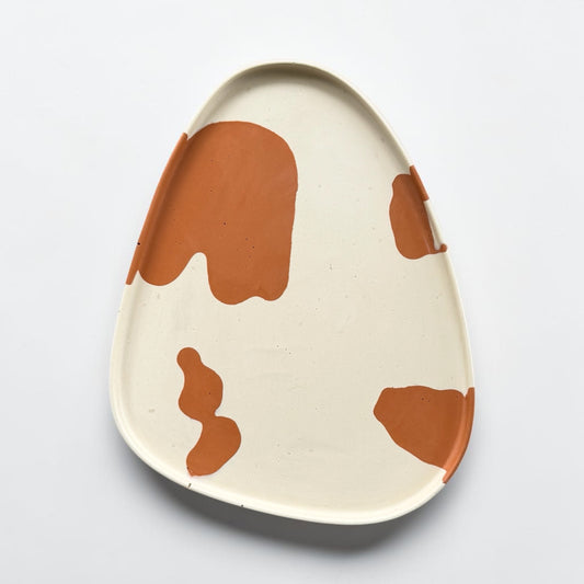 Large Triangle Tray | Tan + Terracotta