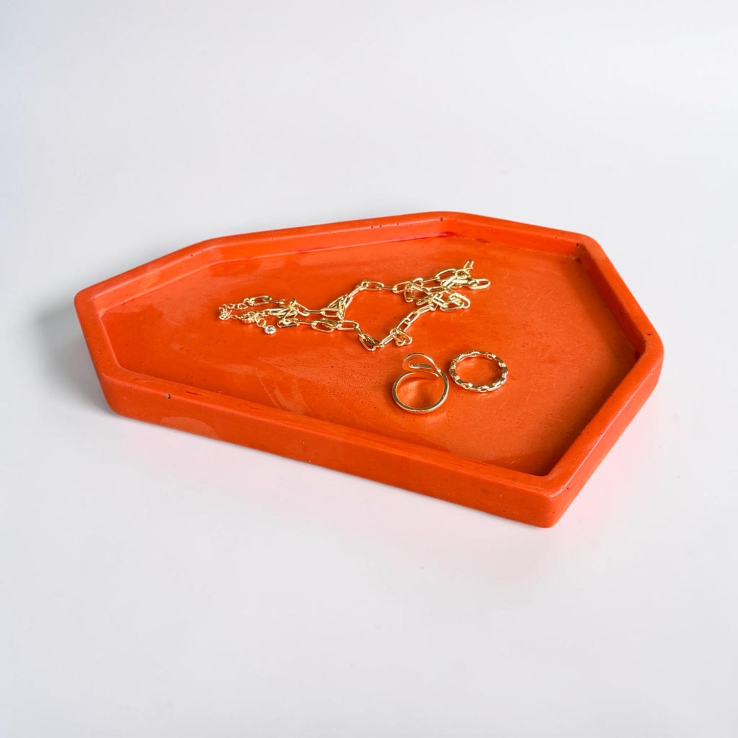 Medium Abstract Tray | Red-Orange
