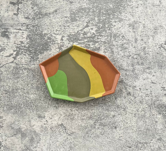 Geometric Trinket III | Terracotta, Green,Red,Yellow