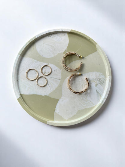 Flat Circle Tray | Shades of Green