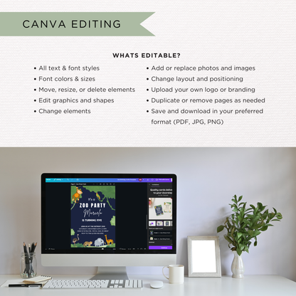 Zoo Birthday Invite | Canva Template