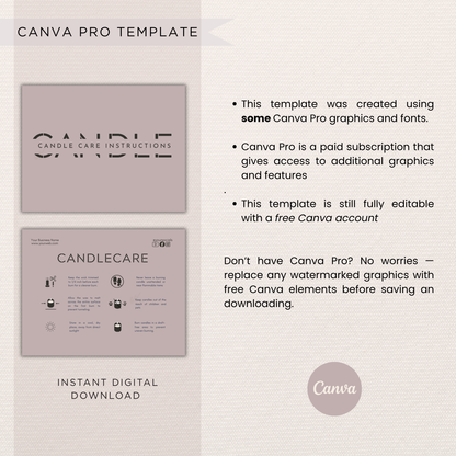 Candle Care Card | Canva Template