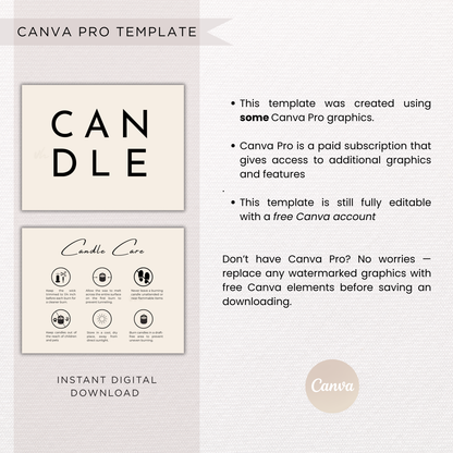 Candle Care Card | Canva Template