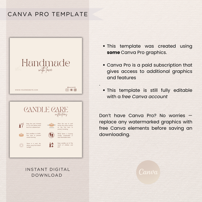 Candle Care Card | Canva Template
