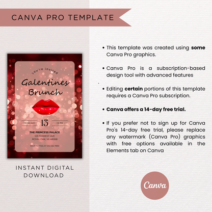 Galentines Brunch Invite | Canva Template